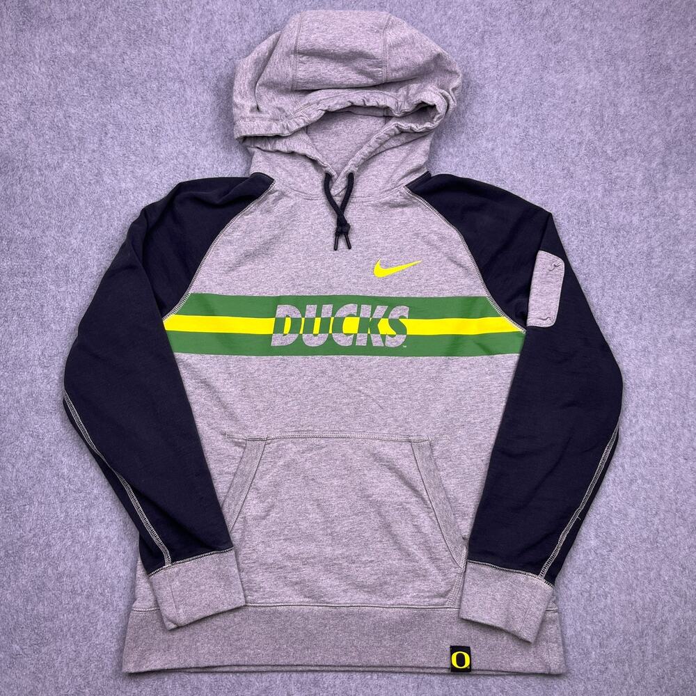 Nike‎ Oregon Ducks Hoodie Mens Large Gray Football Drawstring Sweatshirt